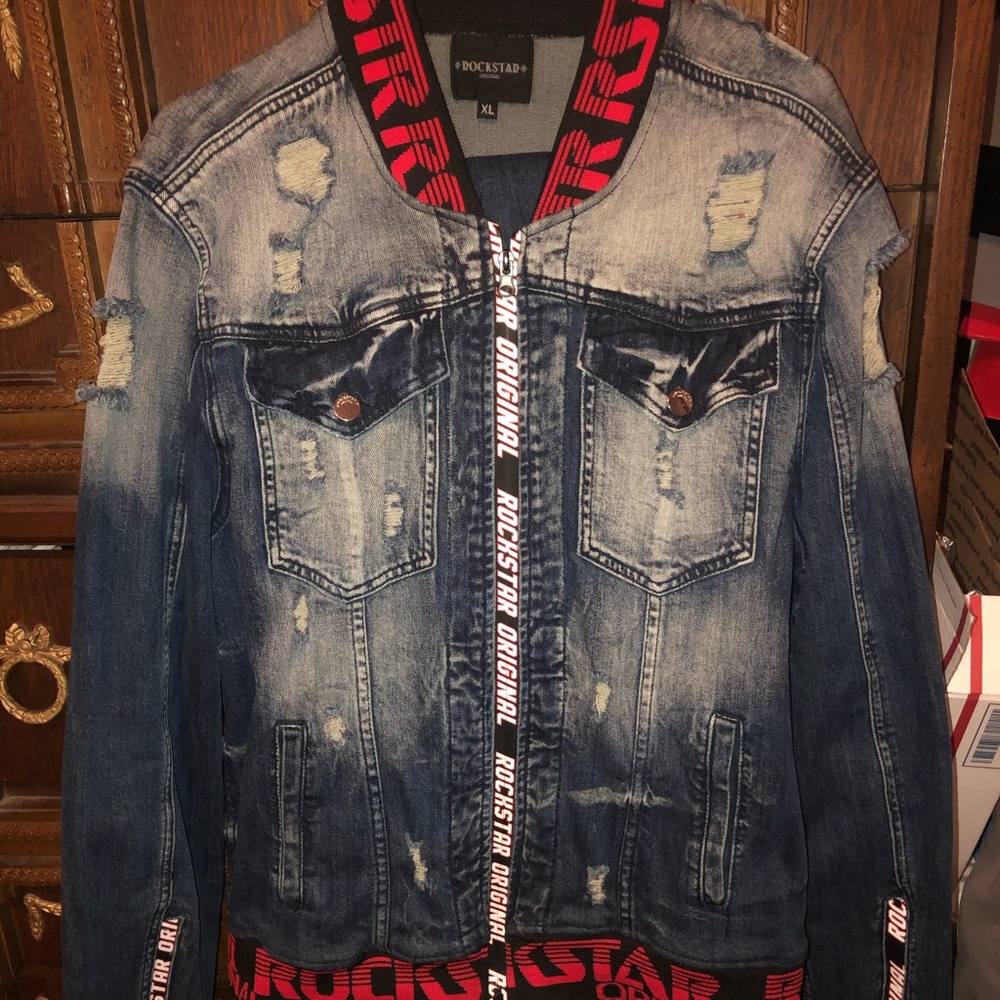 Rockstar original Jean jacket and pants fit